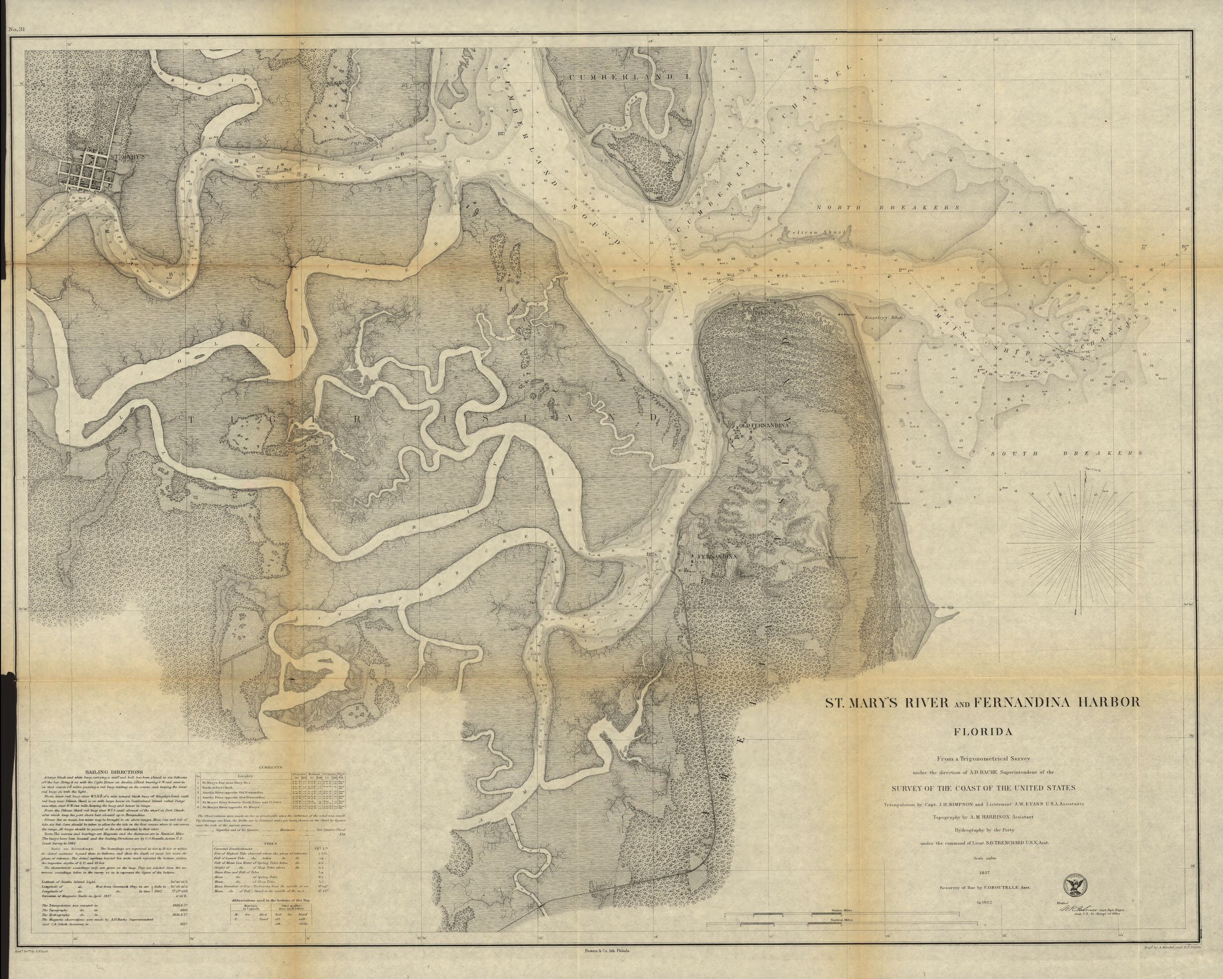 1862 St. Mary's River and Fernandina harbor, Florida