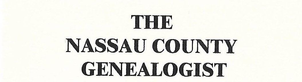 The Nassau County Genealogist cover