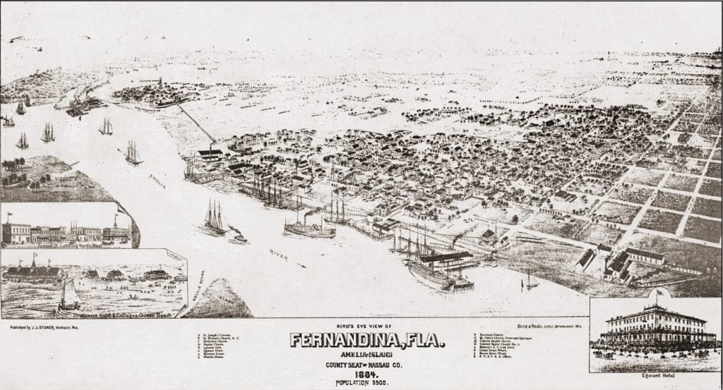 1884 Bird's Eye View of Fernandina, Fla